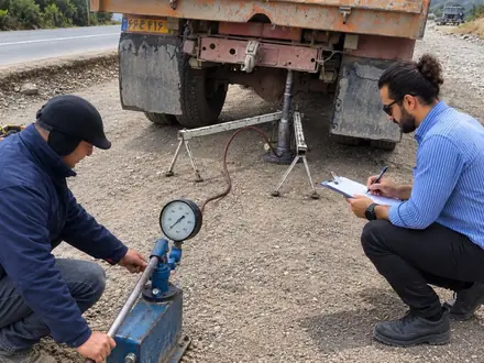 Plate load test on the road formation