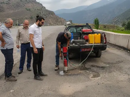 Coring the pavement for quality control