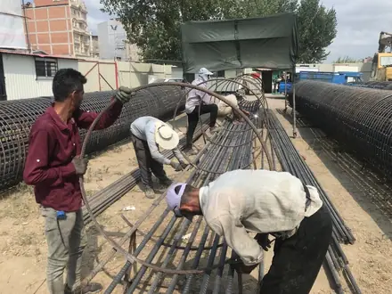 Reinforcement work over the culvert pipe